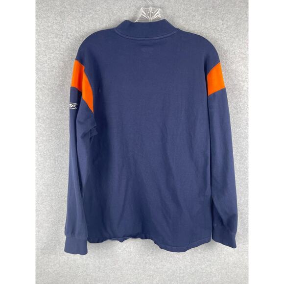 Reebok RBK Chicago Bears Shirt Mens M Blue Long Sleeve Mock Neck Stitched NFL - Picture 7 of 10